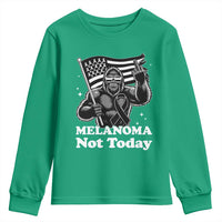 Bigfoot Black Ribbon Youth Sweatshirt Not Today Melanoma Awareness Gift
