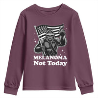 Bigfoot Black Ribbon Youth Sweatshirt Not Today Melanoma Awareness Gift
