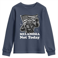 Bigfoot Black Ribbon Youth Sweatshirt Not Today Melanoma Awareness Gift