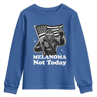 Bigfoot Black Ribbon Youth Sweatshirt Not Today Melanoma Awareness Gift