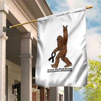 Funny Bigfoot Skin Cancer Support Garden Flag In May We Wear Black
