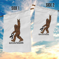 Funny Bigfoot Skin Cancer Support Garden Flag In May We Wear Black