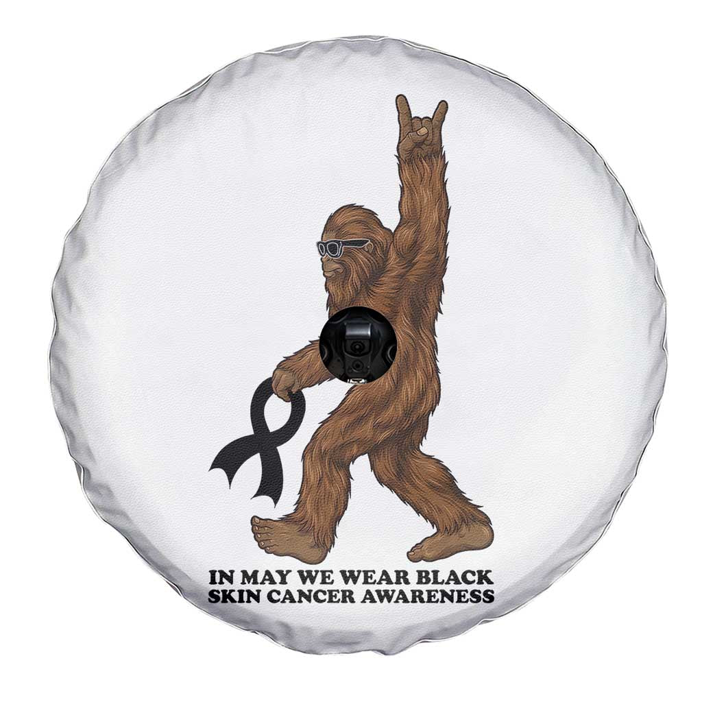Funny Bigfoot Skin Cancer Support Spare Tire Cover In May We Wear Black