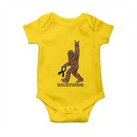 Funny Bigfoot Skin Cancer Support Baby Onesie In May We Wear Black