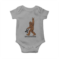Funny Bigfoot Skin Cancer Support Baby Onesie In May We Wear Black