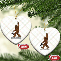 Funny Bigfoot Skin Cancer Support Ceramic Ornament In May We Wear Black