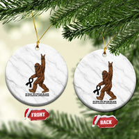 Funny Bigfoot Skin Cancer Support Ceramic Ornament In May We Wear Black