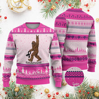 Funny Bigfoot Skin Cancer Support Ugly Christmas Sweater In May We Wear Black