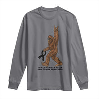 Funny Bigfoot Skin Cancer Support Long Sleeve Shirt In May We Wear Black