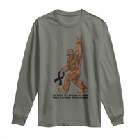 Funny Bigfoot Skin Cancer Support Long Sleeve Shirt In May We Wear Black