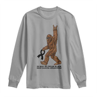 Funny Bigfoot Skin Cancer Support Long Sleeve Shirt In May We Wear Black