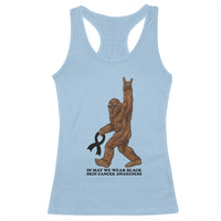 Funny Bigfoot Skin Cancer Support Racerback Tank Top In May We Wear Black