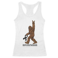 Funny Bigfoot Skin Cancer Support Racerback Tank Top In May We Wear Black