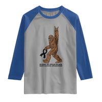 Funny Bigfoot Skin Cancer Support Raglan Shirt In May We Wear Black