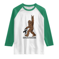 Funny Bigfoot Skin Cancer Support Raglan Shirt In May We Wear Black