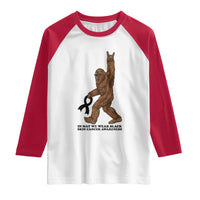 Funny Bigfoot Skin Cancer Support Raglan Shirt In May We Wear Black