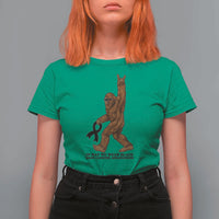 Funny Bigfoot Skin Cancer Support T Shirt For Women In May We Wear Black