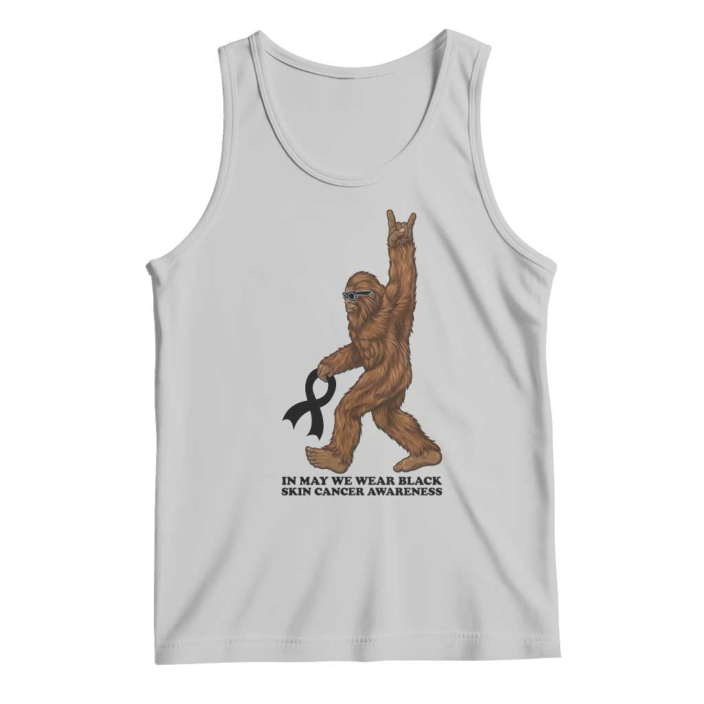 Funny Bigfoot Skin Cancer Support Tank Top In May We Wear Black