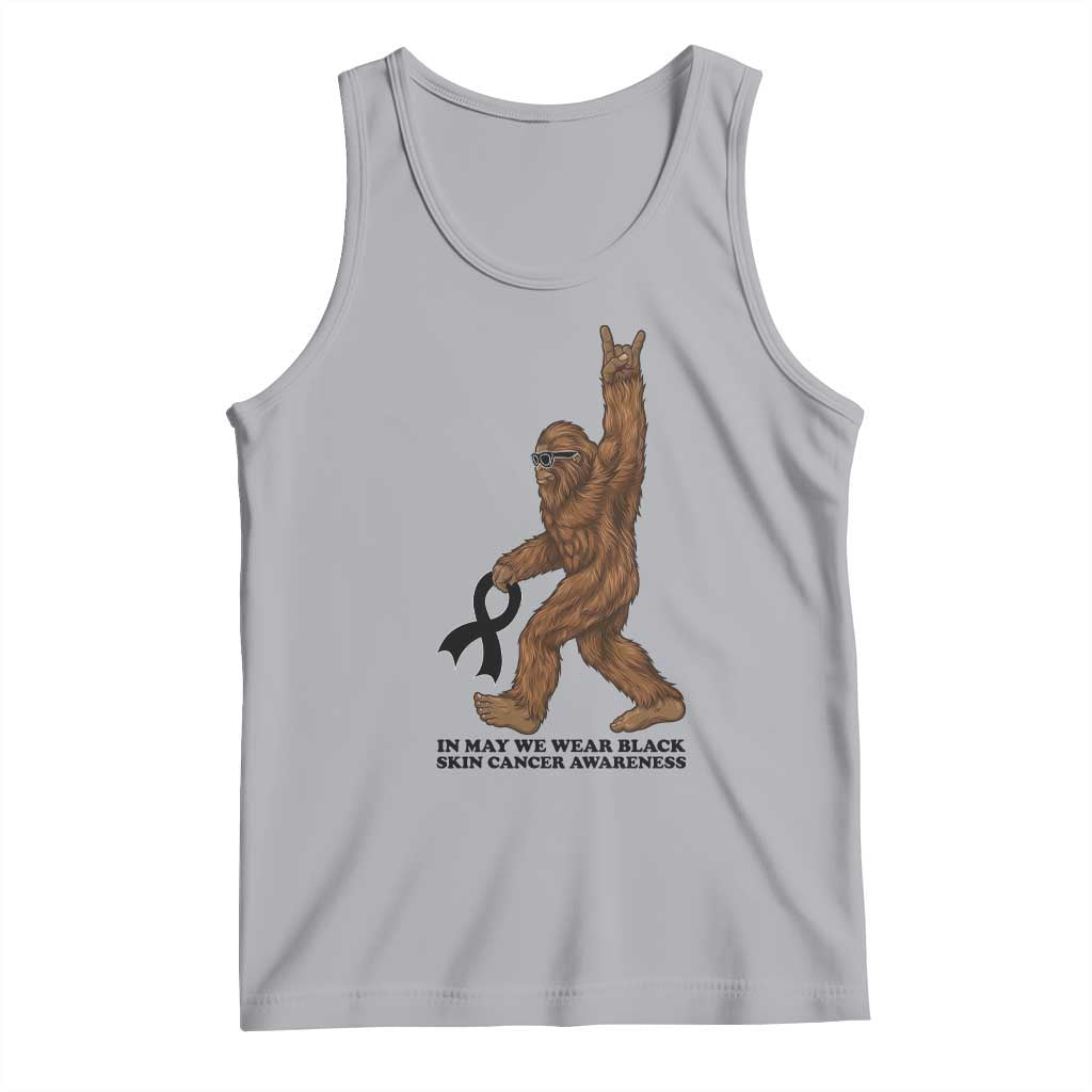 Funny Bigfoot Skin Cancer Support Tank Top In May We Wear Black