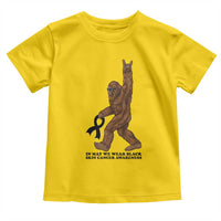 Funny Bigfoot Skin Cancer Support Toddler T Shirt In May We Wear Black