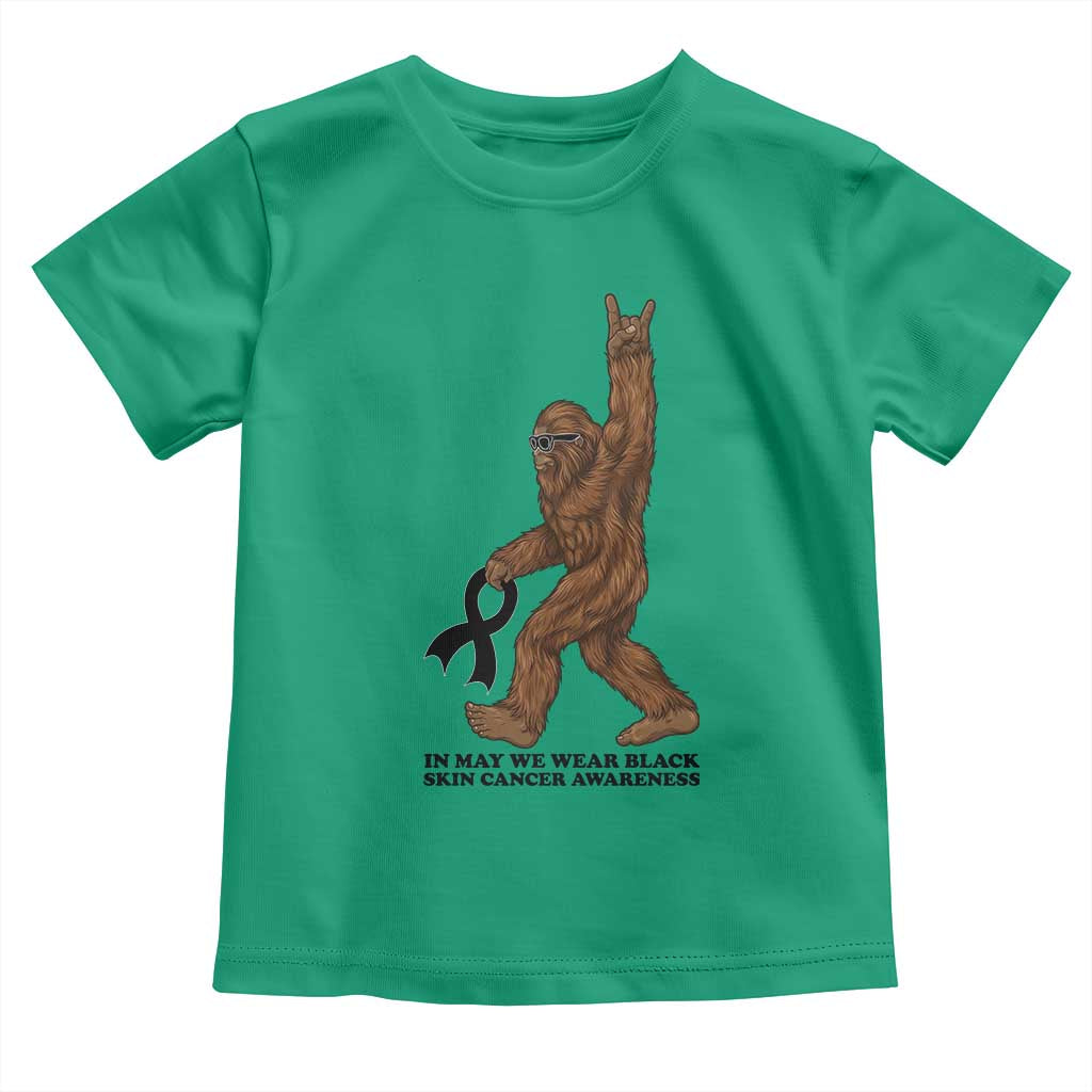 Funny Bigfoot Skin Cancer Support Toddler T Shirt In May We Wear Black