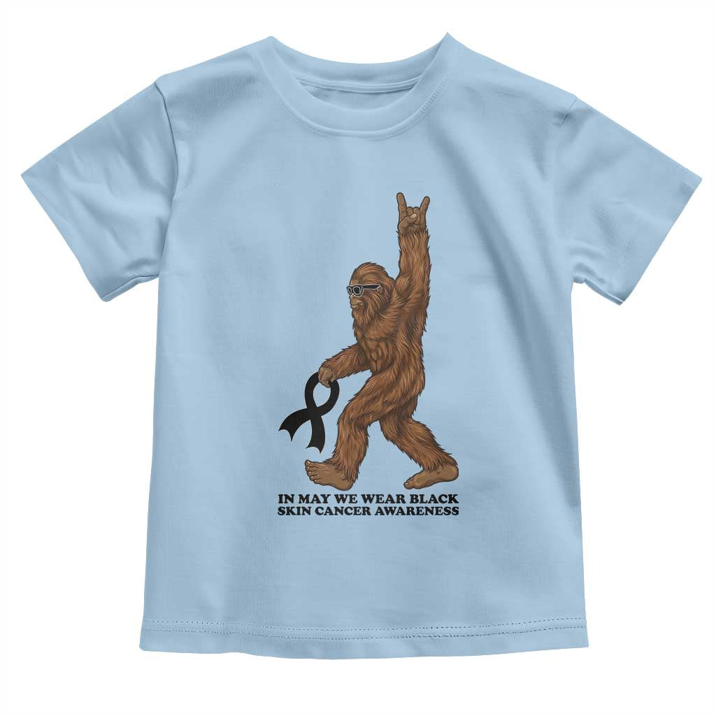 Funny Bigfoot Skin Cancer Support Toddler T Shirt In May We Wear Black