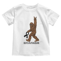 Funny Bigfoot Skin Cancer Support Toddler T Shirt In May We Wear Black