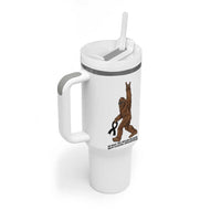 Funny Bigfoot Skin Cancer Support Tumbler With Handle In May We Wear Black