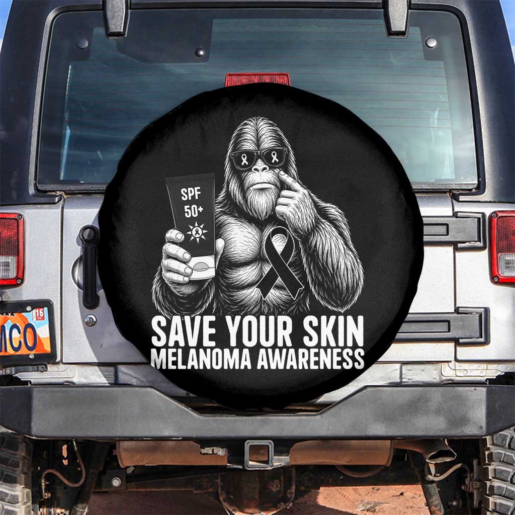 Bigfoot Save Your Skin Spare Tire Cover Melanoma Warrior Support