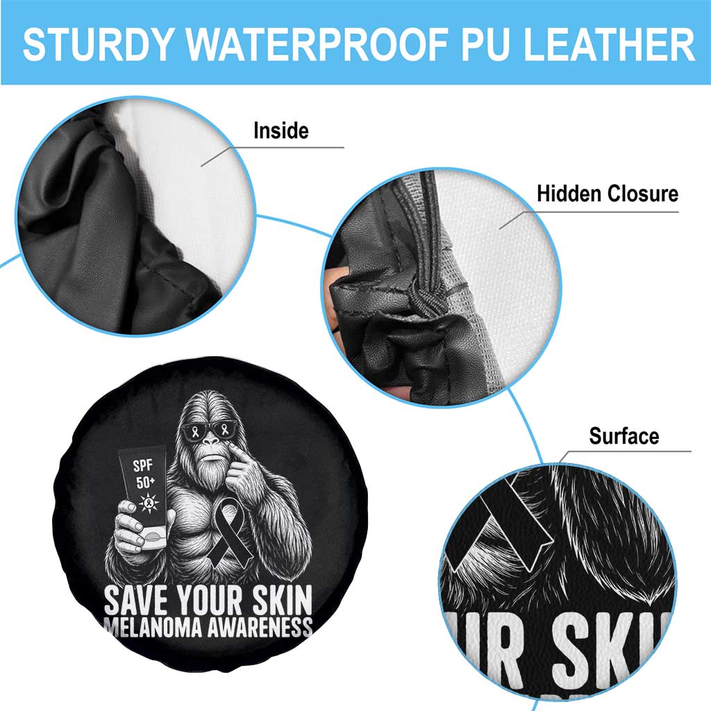 Bigfoot Save Your Skin Spare Tire Cover Melanoma Warrior Support