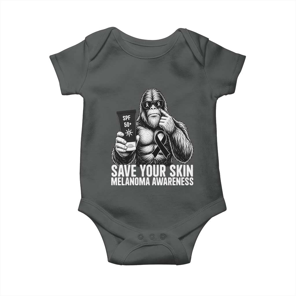 Bigfoot Save Your Skin Baby Onesie Melanoma Warrior Support