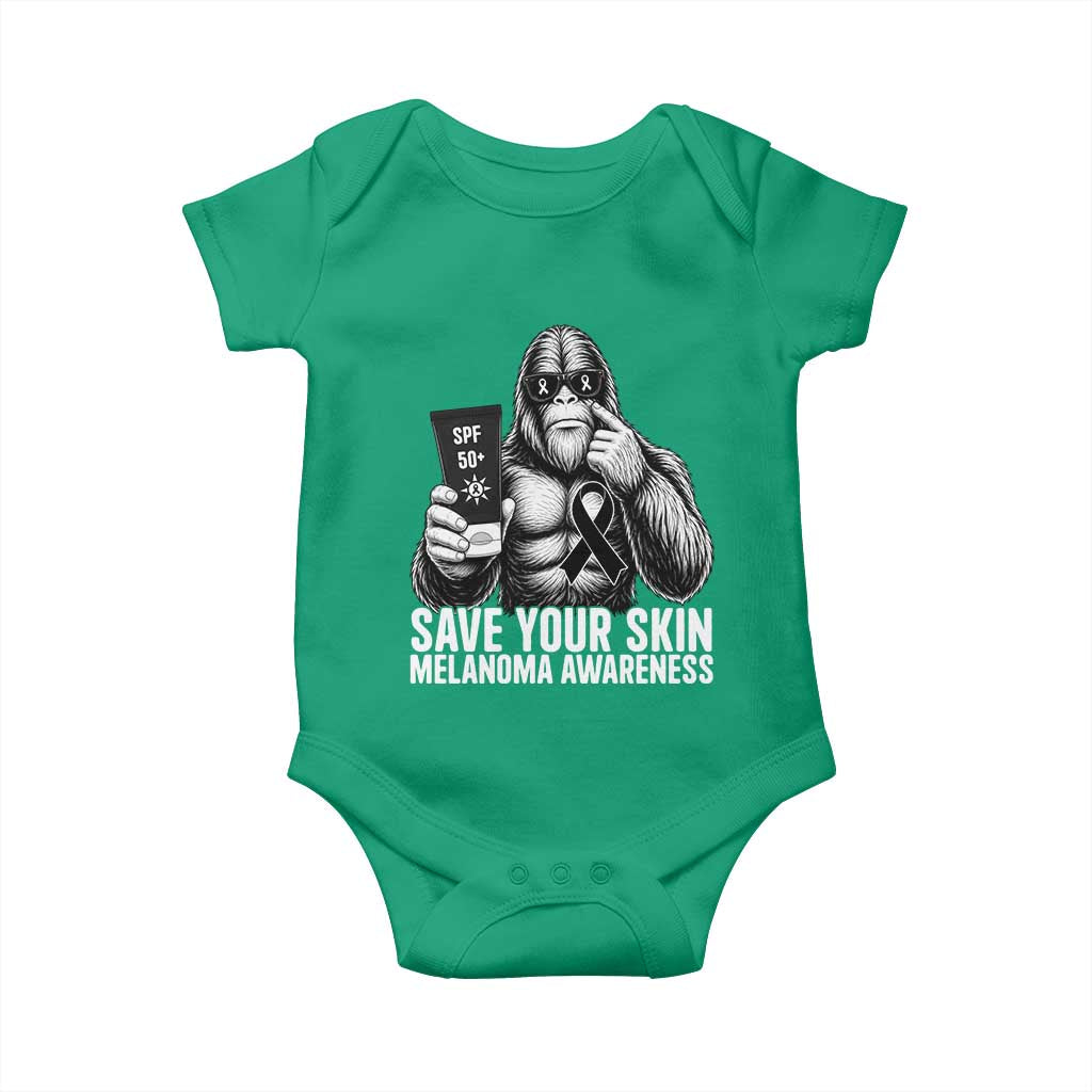 Bigfoot Save Your Skin Baby Onesie Melanoma Warrior Support