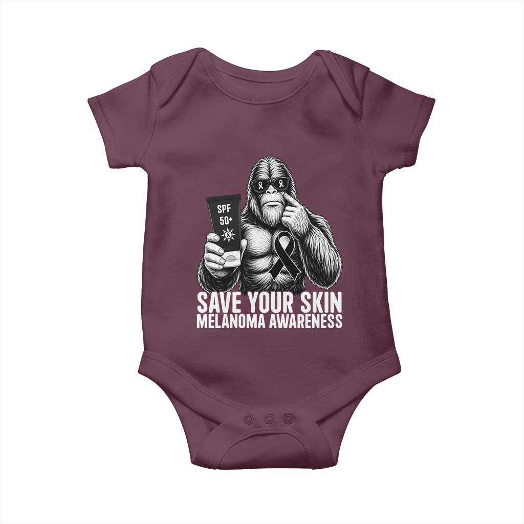 Bigfoot Save Your Skin Baby Onesie Melanoma Warrior Support