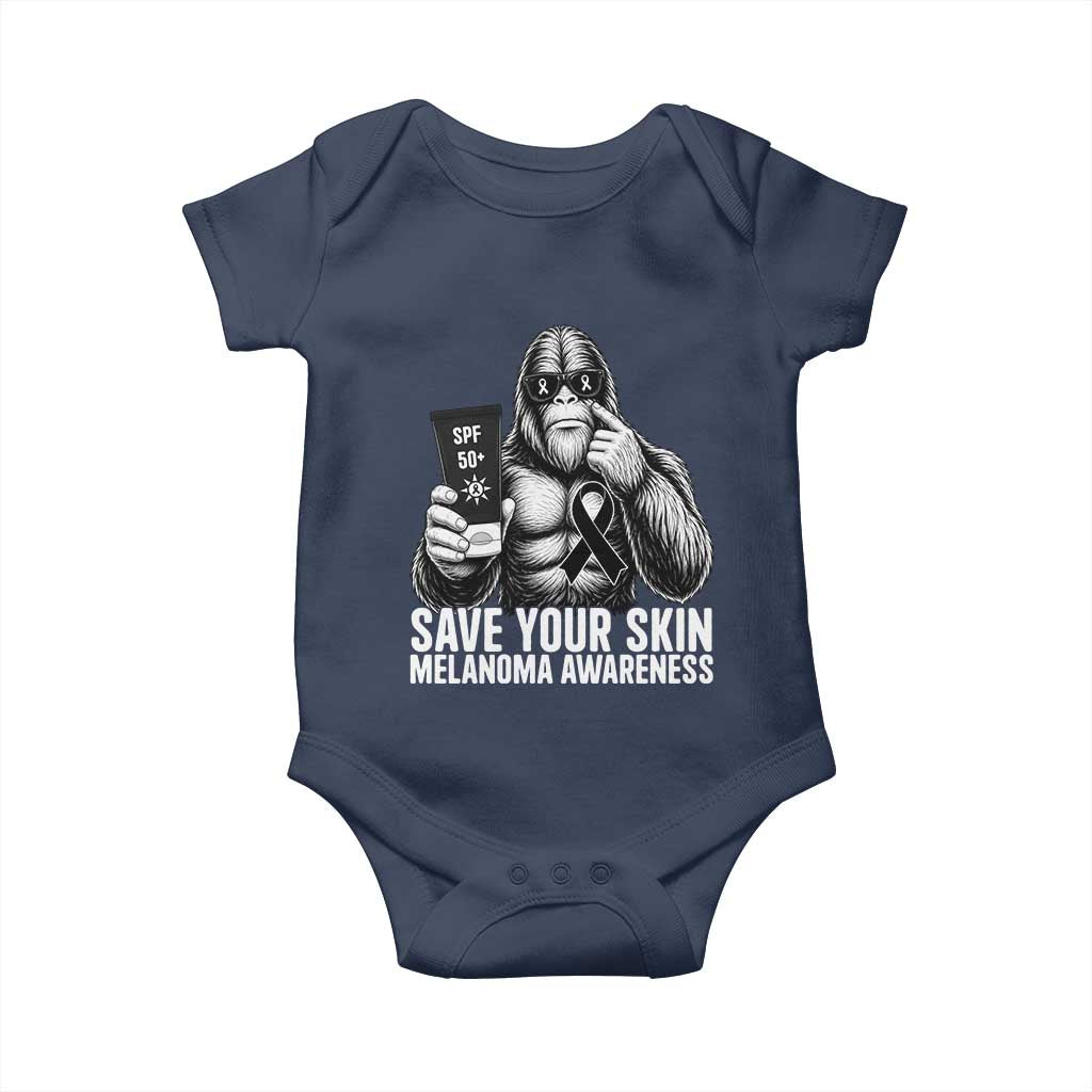 Bigfoot Save Your Skin Baby Onesie Melanoma Warrior Support