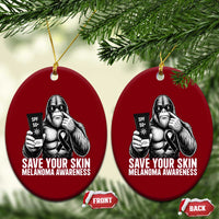 Bigfoot Save Your Skin Ceramic Ornament Melanoma Warrior Support