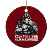 Bigfoot Save Your Skin Ceramic Ornament Melanoma Warrior Support