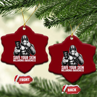 Bigfoot Save Your Skin Ceramic Ornament Melanoma Warrior Support