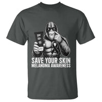 Bigfoot Save Your Skin T Shirt Melanoma Warrior Support