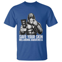 Bigfoot Save Your Skin T Shirt Melanoma Warrior Support