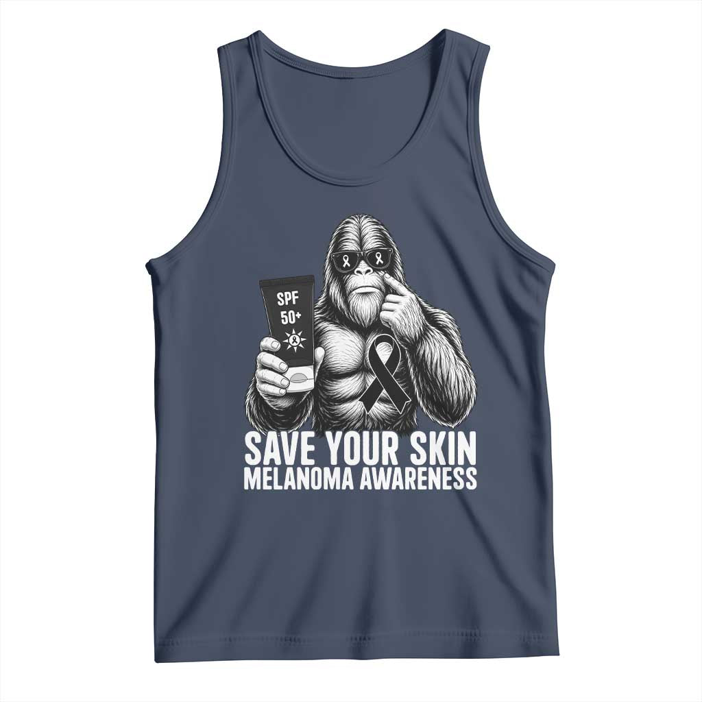 Bigfoot Save Your Skin Tank Top Melanoma Warrior Support