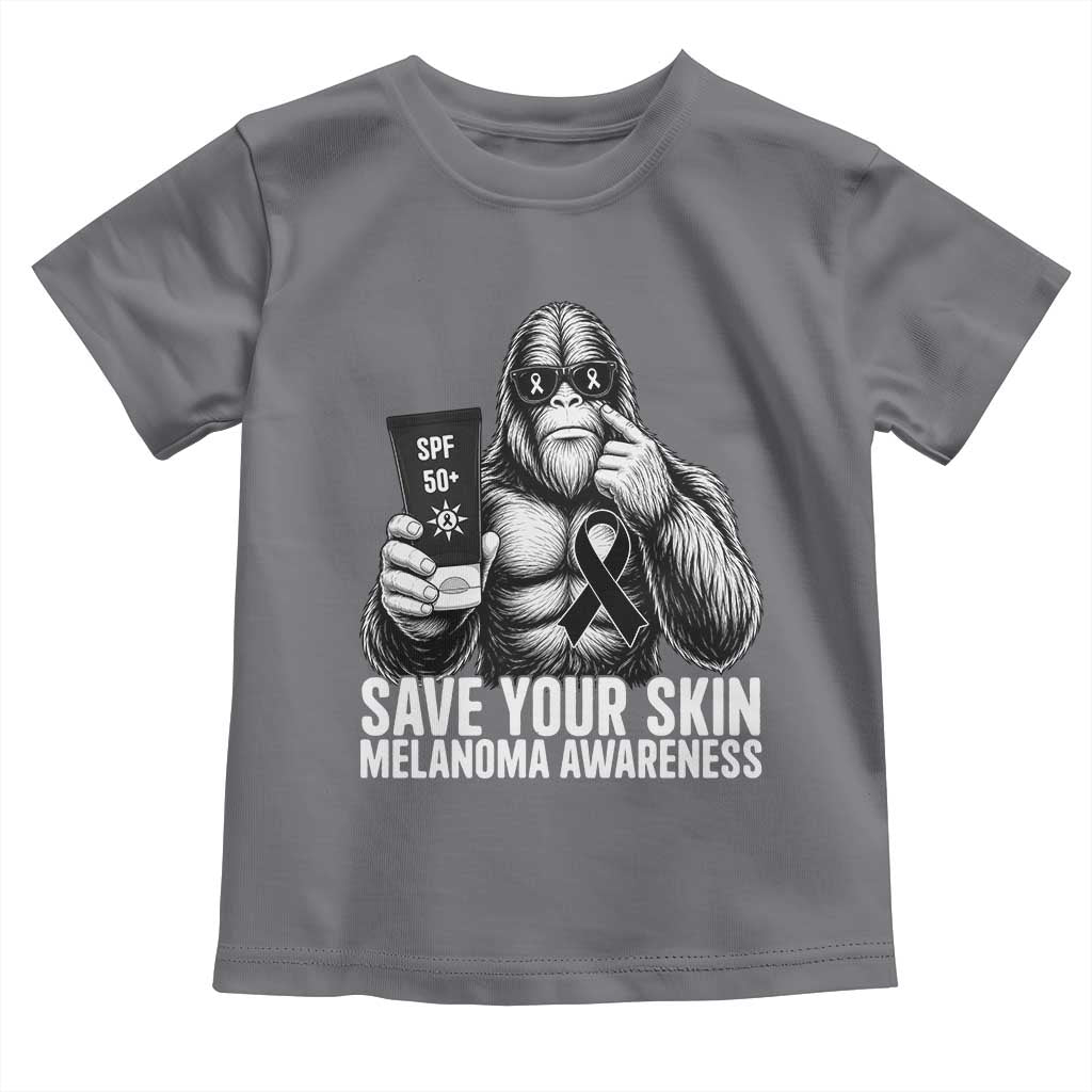Bigfoot Save Your Skin Toddler T Shirt Melanoma Warrior Support