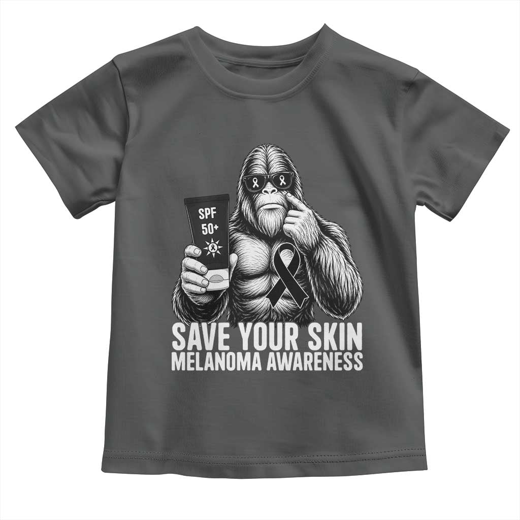 Bigfoot Save Your Skin Toddler T Shirt Melanoma Warrior Support