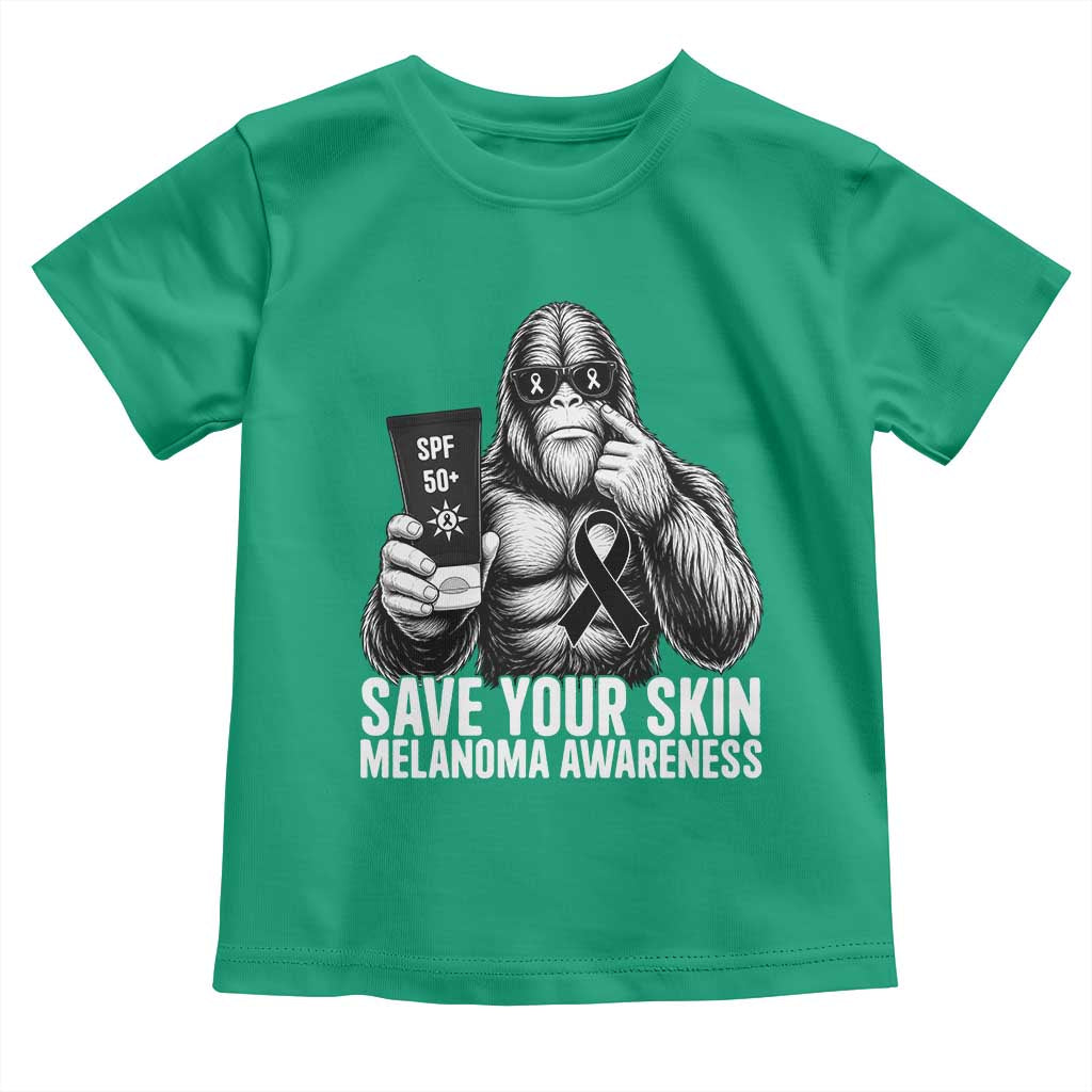 Bigfoot Save Your Skin Toddler T Shirt Melanoma Warrior Support