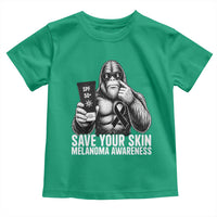 Bigfoot Save Your Skin Toddler T Shirt Melanoma Warrior Support