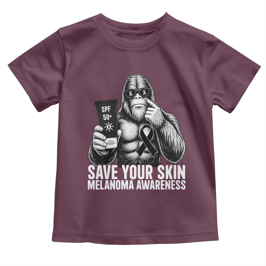 Bigfoot Save Your Skin Toddler T Shirt Melanoma Warrior Support