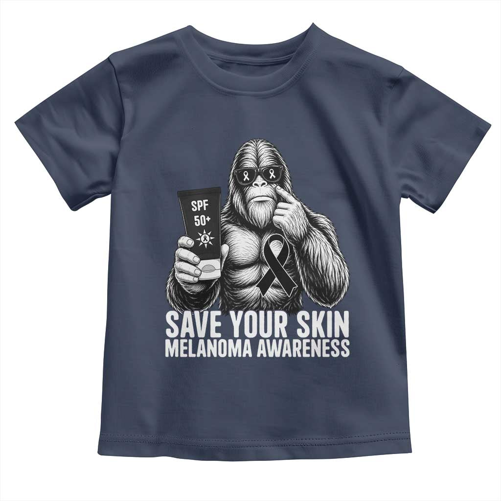 Bigfoot Save Your Skin Toddler T Shirt Melanoma Warrior Support
