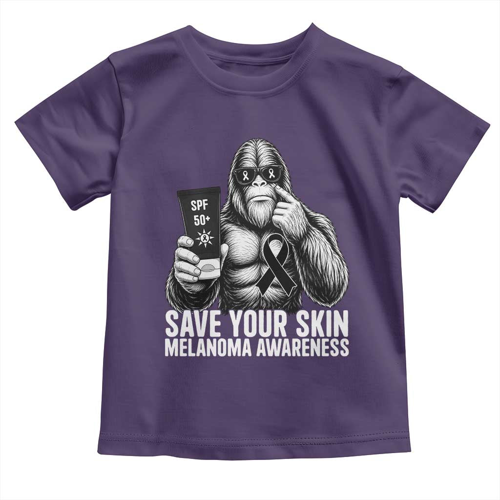Bigfoot Save Your Skin Toddler T Shirt Melanoma Warrior Support