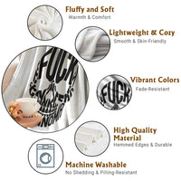 Fuck Melanoma Skull Typography Throw Blanket Skin Cancer Warrior