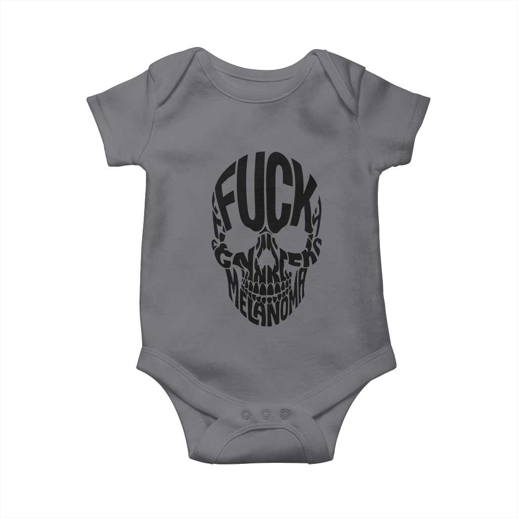 Fuck Melanoma Skull Typography Baby Onesie Skin Cancer Warrior