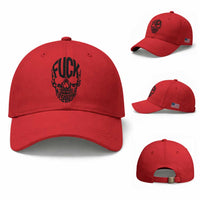 Fuck Melanoma Skull Typography Baseball Cap Skin Cancer Warrior